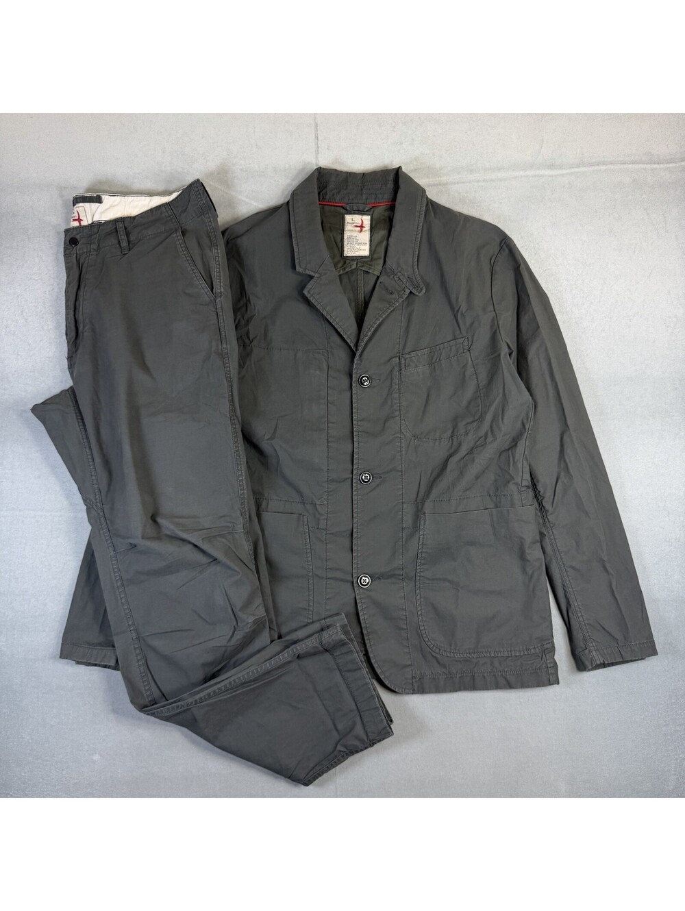 Relwen Flyweight Flex Blazer And Pant Set Mens Large x 34 Charcoal 2 Piece
